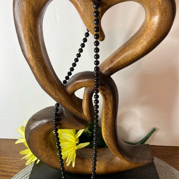 Vintage heavy beads (2) Red,Black both 12” in length very nice shape - Picture 2 of 3